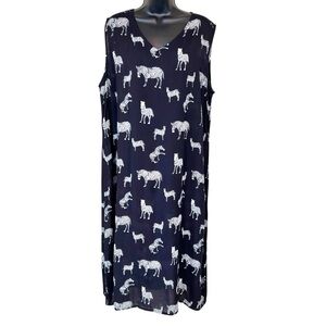 La Cera zebra print side slit sleeveless dress